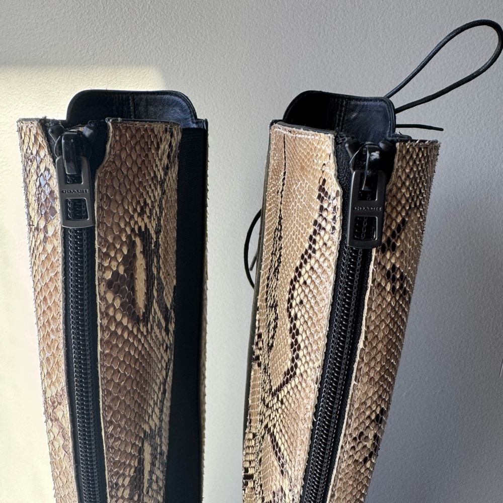 Coach Lace Up Boots with Patchwork Snakeskin Size… - image 11